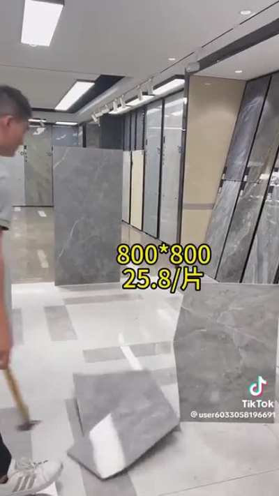 my sense of humor has descended to the point where iâm laughing on the floor to a video on tiktok of a chinese person breaking ceramic tiles with a hammer