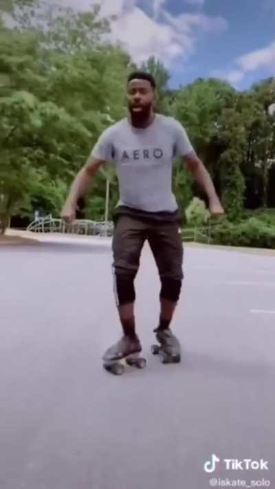 He really got some amazing moves with those skates