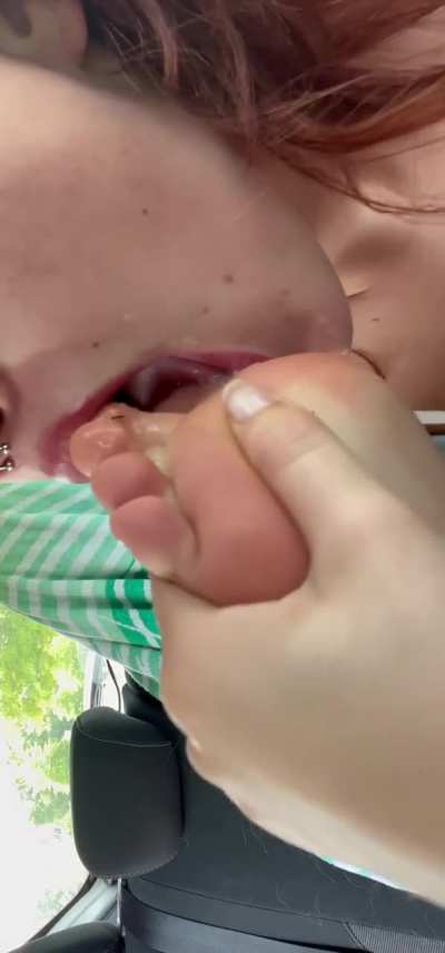 I lick my feet for more than 5 minutes. and i love this