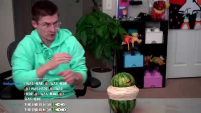 Ludwig demonstrates watermelon bomb