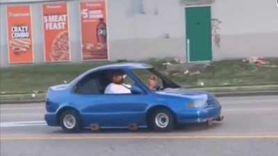 Miniature car driving around