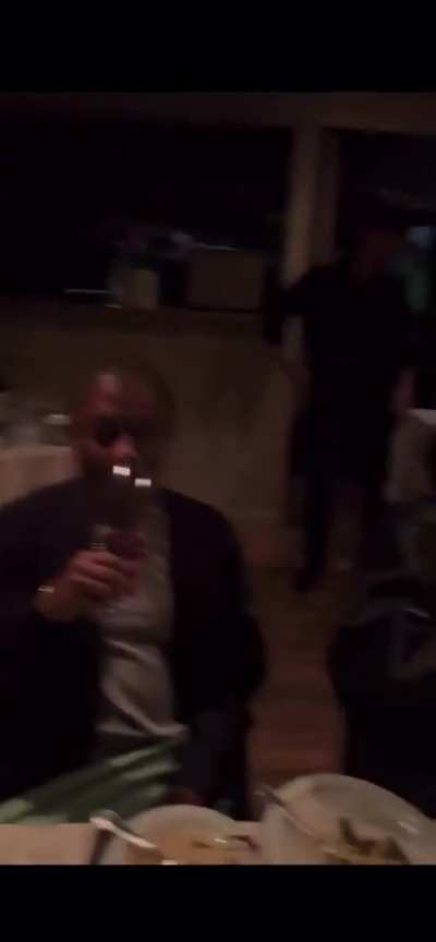 Kanye at a dinner party last night 