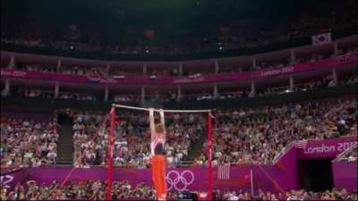 This man was the first who did three flight elements in a row in a gymnastics competition