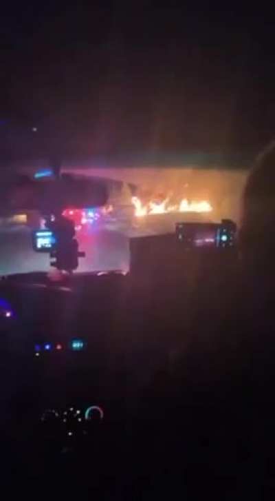 Video footage of an alleged Russian column in the Rylsk District of the Kursk Region Burning.