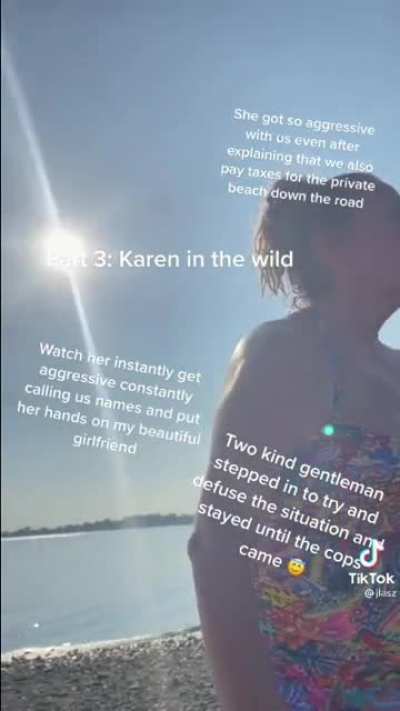 Karen attacks lesbian couple for collecting rocks on the beach. Claims couple is harassing her neighbors.