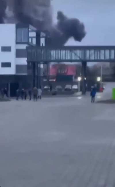 Missile hitting an airport, reportedly in Ivano-Frankivsk in Western Ukraine