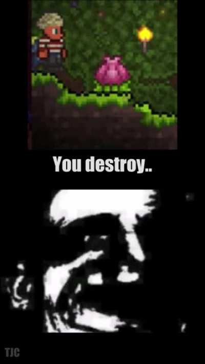 [OC] Mr Incredible becoming uncanny, destroying things in Terraria edition