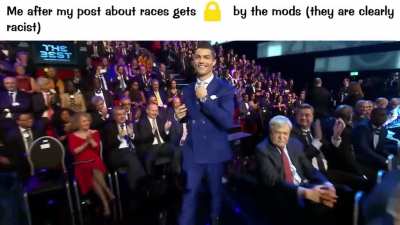 Cristiano Ronaldo getting a award