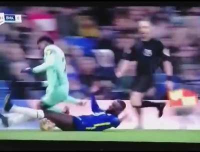 Rudiger tackle on Lamptey