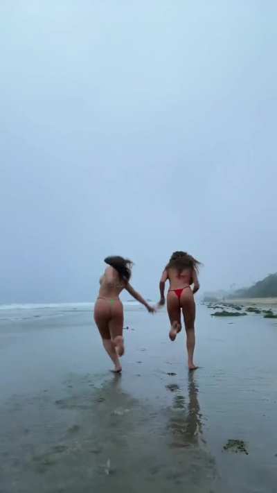 Krissy and Lauren on the beach