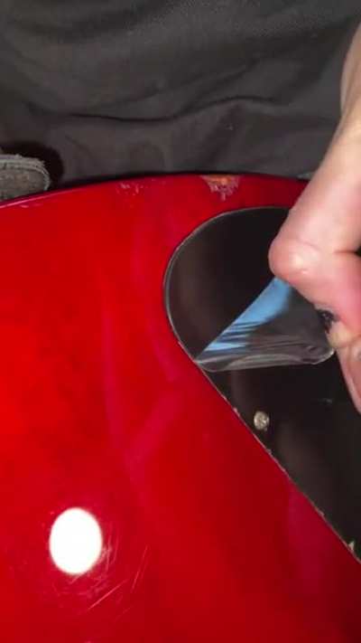 Back panel of 9 year old guitar.