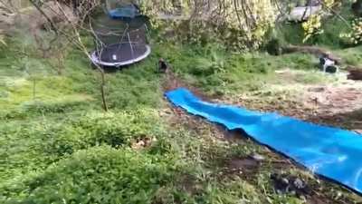 Involuntary test run of the new water-slide. (I’m the one in blue) sorry for bad quality