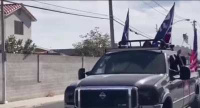 Latino voters going to the polls on horseback