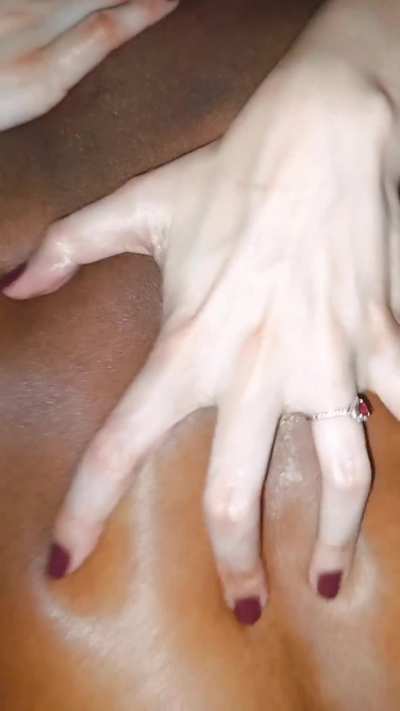 My caged hubby gets little attention from me when I'm busy with my bull's cock!  It's so fun humiliating him and showing him his place while my bull gets to know his. He later was thickly rewarded ;) 