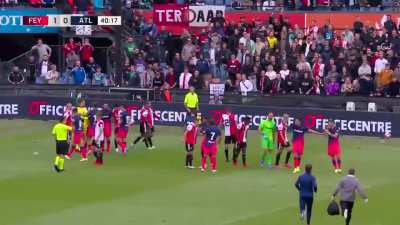 Feyenoord - Atletico Madrid [Carrasco red card & brawl]
