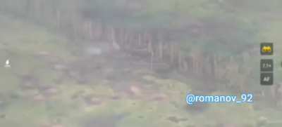 Russian T-54/55 VBIED hits a mine and is finished off by a Ukrainian RPG
