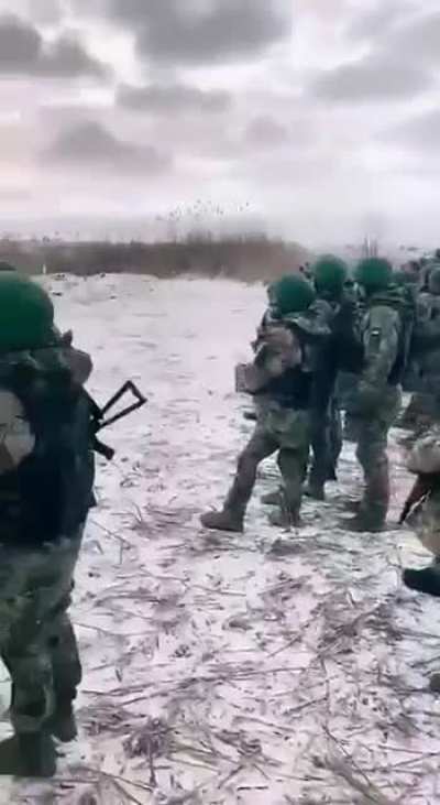 UA POV: Ukrainian soldiers listen to the explosions in Avdiivka (before getting sent there, probably)