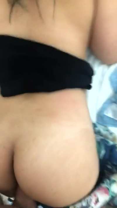 Tiny Asian girl takes a huge cock from behind