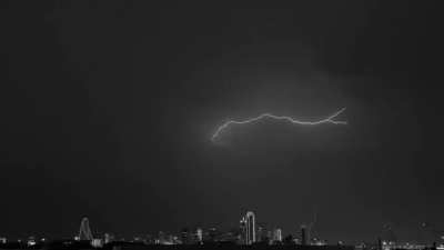 Not much rain but excellent lightning with the storm