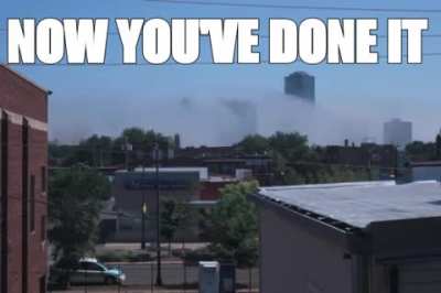 It became a big meme to put ominous Impact font text along the lines of 