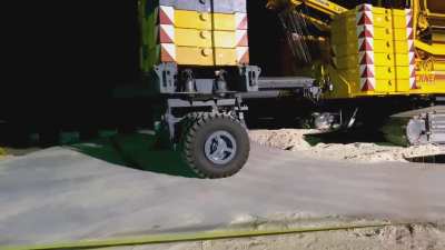 Liebherr LR1400-2 Crane Counterweight Wagon in Action