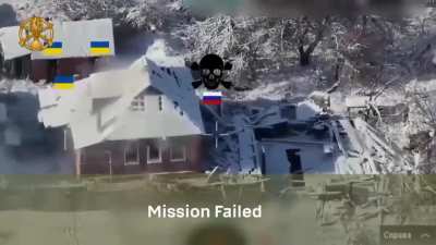 Ukrainian 41st brigade cleared out the Russians' hideout in a residential building where one russian exited on a window in an attempt to flank but got killed