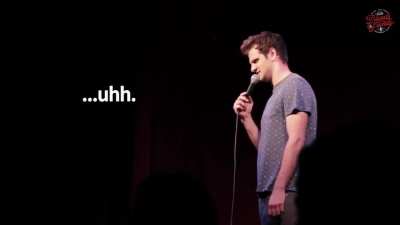Comedian rips into Zack the movie director only to realize who it is.