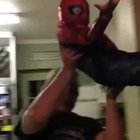 Getting to be Spiderman with dads help