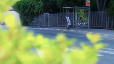 Not only a bad cameraman, but a shit person for setting up this 