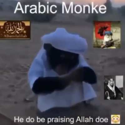 Arabi<wbr>c👳🏽‍♀<wbr>️Monk<wbr>e🙊pra<wbr>ising Allah?!?! 😱😳🤯