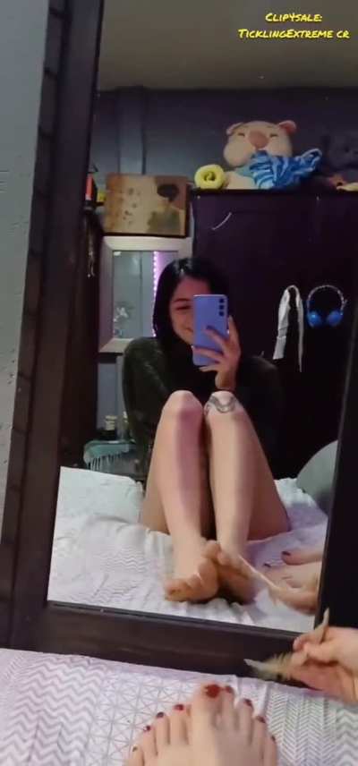 Angelica Feet tickled in front of the mirror by Irene (Mobile versión) (joi tickle and countdown for cum)
