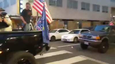 Trump supporters doing paintball and pepper spray drive-bys in Portland