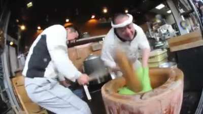 Master mochi makers in Nara, Japan