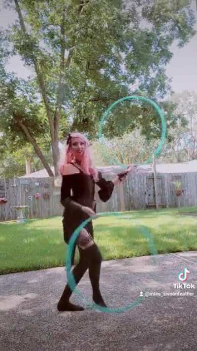 Pirate Girl likes to hula hoop!