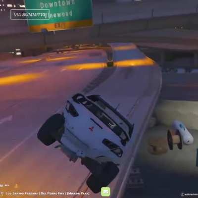 Summit1g trying a jump in a chase