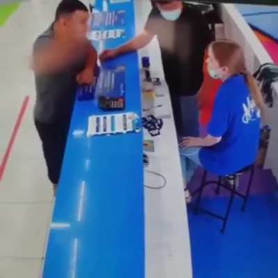 Valued customer hurls a calculator