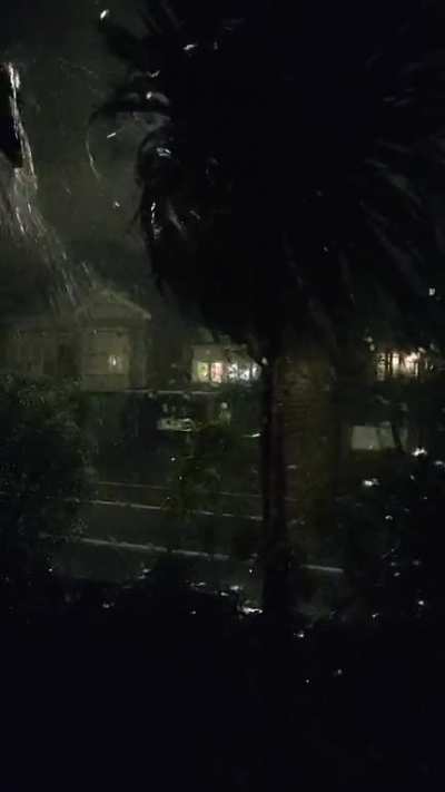 Watching the storm from the bedroom