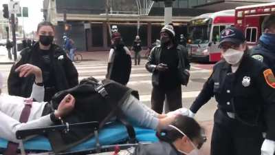 Chinese grandma beats the shit out of a white guy with a plank after he punched her #stopasianhate