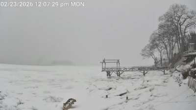 Blizzard time lapse on icy Casco Bay
