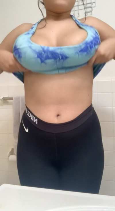 Just got done working out. Wanna see my tits? [drop]