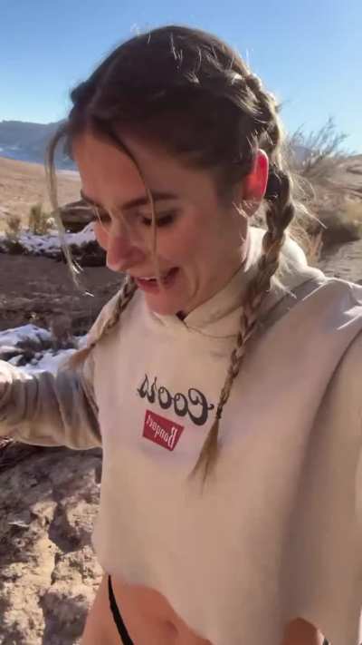 What would you do if you saw me hiking down the hill with cum on my face
