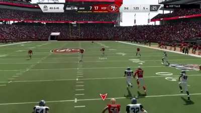 Michael Dickson with the 94 net yard punt