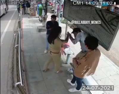 An undercover police officer with three guys trying to molest