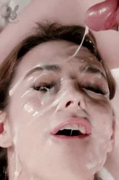 Covering her whole face