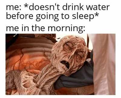 Humanity restored after drinking water