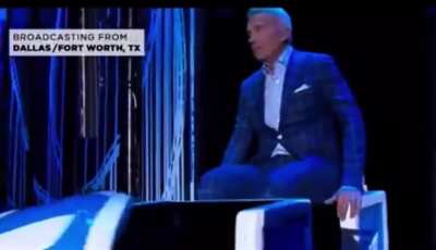 Mega church pastor rides in on a rollercoaster