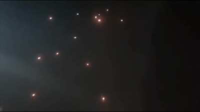 Someone managed to capture both the launching and intercepting of a rocket barrage! (rocket fire from the Gaza strip onto lsrael, 2021 - warning, LOUD)