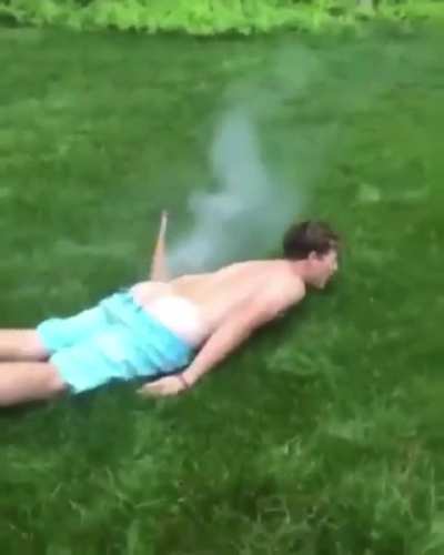 Lighting a bottle rocket off between your ass