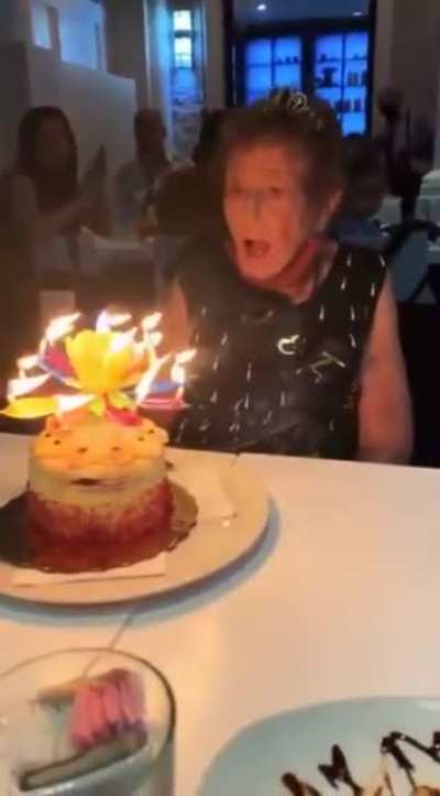 Innocent reaction from Grandma