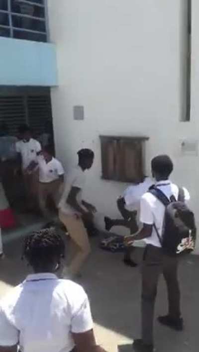 Don’t know if it fits here, but school children in Barbados fighting